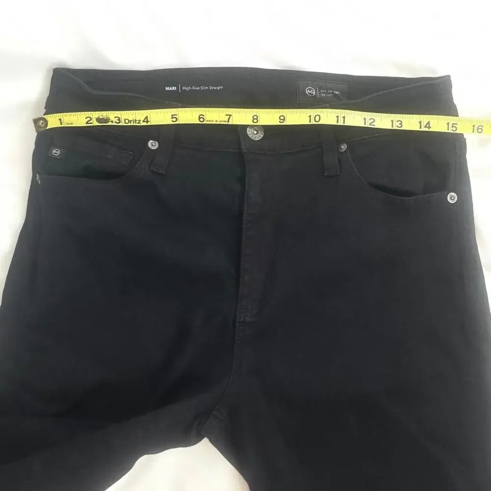 AG Mari Black High-Rise Slim Straight Women's Jeans - Picture 8 of 11